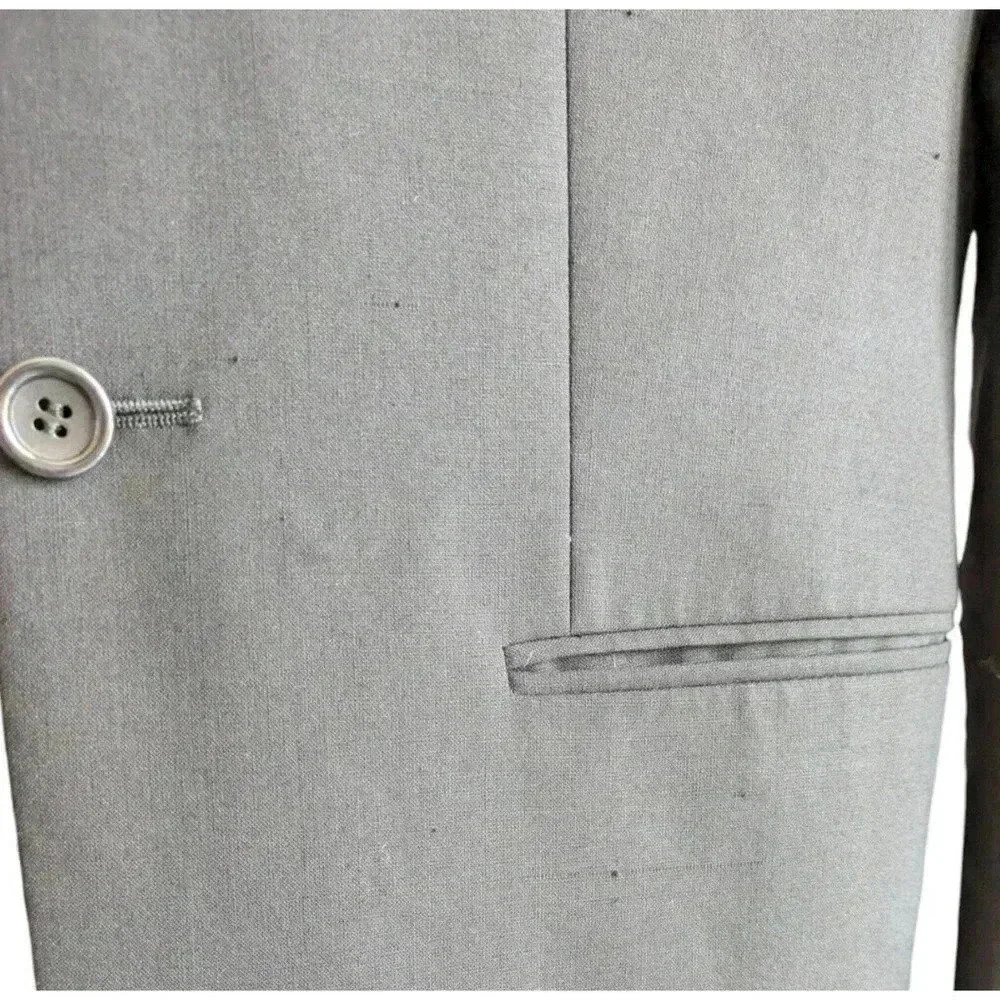 Armani Collezioni Black Wool Blend 3 Button Notch Blazer Size 36R Made In Italy - Picture 12 of 12